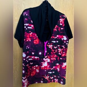 Lane Bryant Livi Active Short Sleeve Workout Jacket in City Lights
